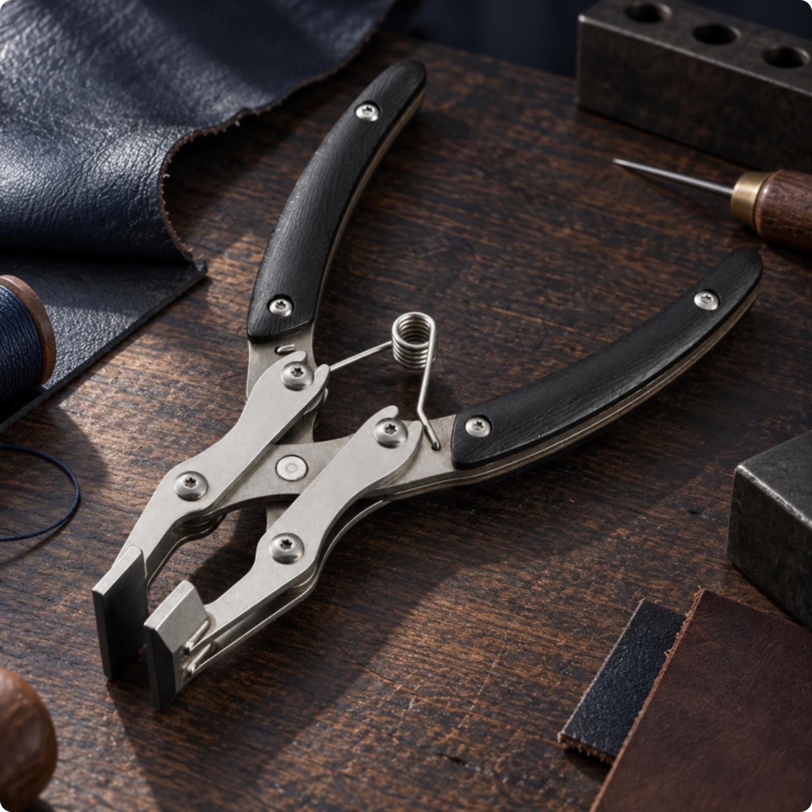 كماشة احترافية لحواف الجلد من  - مراجعة Leatherwork Hand Press وسعره